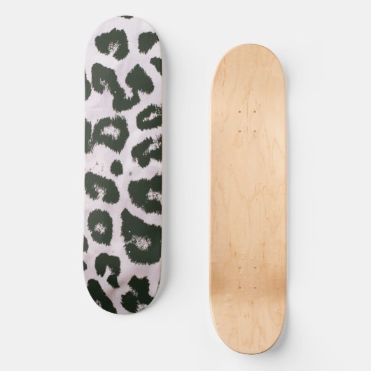Stijlvolle esthetische zwart witte dierenprint persoonlijk skateboard (Voorkant)