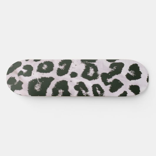 Stijlvolle esthetische zwart witte dierenprint persoonlijk skateboard (Horizontaal)