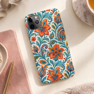 Stijlvolle Ethische Kleurrijke Paisley Bloem Kunst Case-Mate iPhone Case