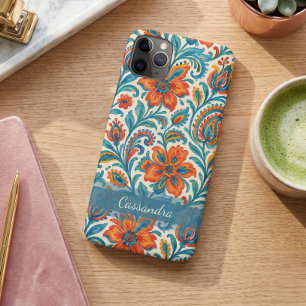 Stijlvolle Etnische Kleurrijke Paisley Bloem Kunst Case-Mate iPhone Case