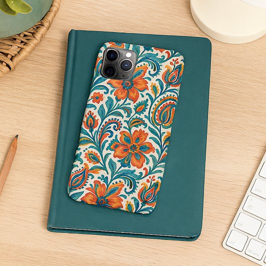 Stijlvolle etnische kleurrijke Paisley Floral Art  Case-Mate iPhone Case
