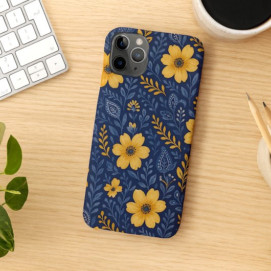 Stijlvolle etnische mediterrane bloemenkunstpatroo Case-Mate iPhone case