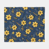 Stijlvolle etnische mediterrane bloemenkunstpatroo fleece deken (Voorkant (Horizontaal))