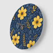 Stijlvolle etnische mediterrane bloemenkunstpatroo grote klok (Hoek)