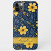 Stijlvolle etnische mediterrane bloemenkunstpatroo iPhone hoesje (Achterkant)