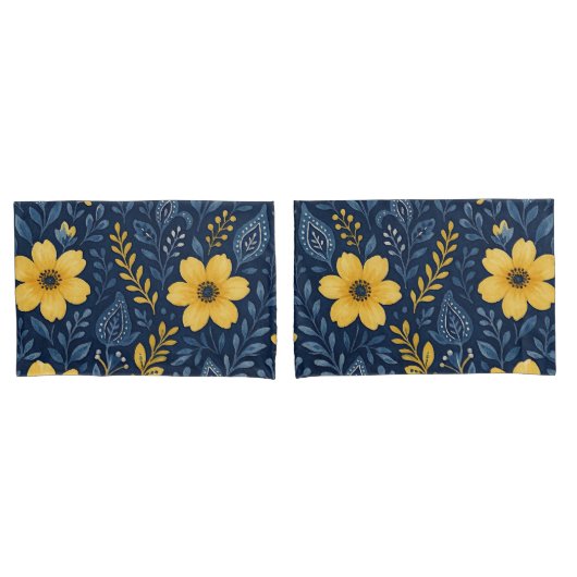 Stijlvolle etnische mediterrane bloemenkunstpatroo kussensloop (Voorkant-Set)