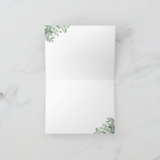 Stijlvolle eucalyptus bladeren dank u bedankkaart (Binnen)