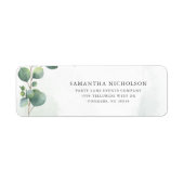 Stijlvolle Eucalyptus Botanische Retouradres Etiket (Voorkant)