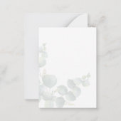 Stijlvolle eucalyptus Floral slaat de datum op Notitiekaartje (Achterkant)