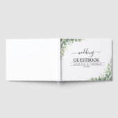 Stijlvolle eucalyptusgroen gastenboek (Volledig)
