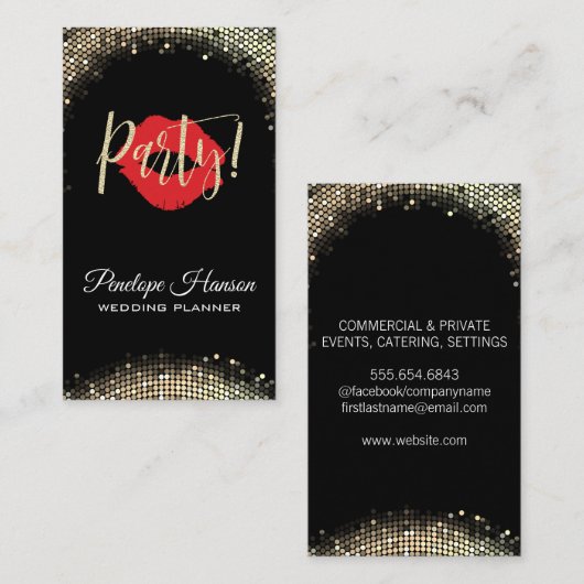 Stijlvolle evenementenplanner visitekaartje (Voorkant / Achterkant)