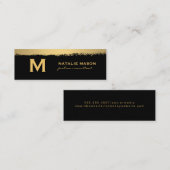 Stijlvolle Executive Black | Moderne goudpenseel Mini Visitekaartje (Voorkant / Achterkant)