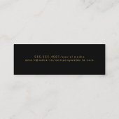 Stijlvolle Executive Black | Moderne goudpenseel Mini Visitekaartje (Achterkant)