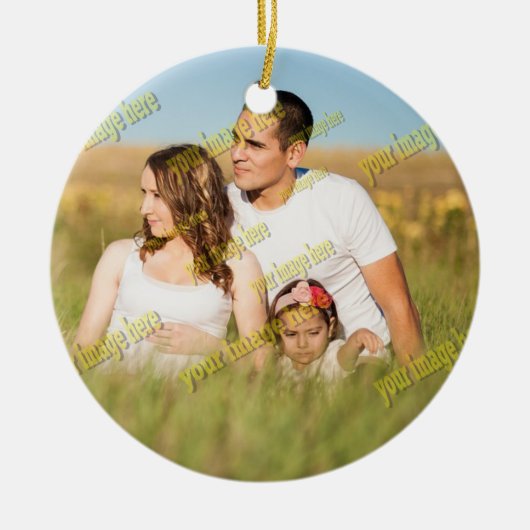 Stijlvolle Fab Photo Collage Cool Family Keramisch Ornament (Voorkant)