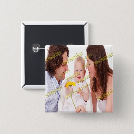 Stijlvolle Fab Photo Collage Cool Family Vierkante Button 5,1 Cm (Voorkant /achterkant)