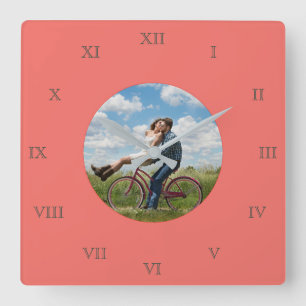 Stijlvolle Fab Photo Collage Cool Family Vierkante Klok