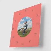 Stijlvolle Fab Photo Collage Cool Family Vierkante Klok (Hoek)