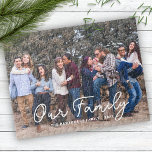 Stijlvolle familie fotoscript typografie Aangepast Legpuzzel<br><div class="desc">Moderne familie fotoscript typografie aangepaste foto puzzel.</div>