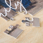 Stijlvolle familie fotoscript typografie Aangepast Legpuzzel (Zijkant)