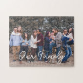 Stijlvolle familie fotoscript typografie Aangepast Legpuzzel (Horizontaal)