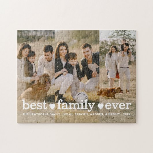 Stijlvolle familiefoto Beste familie ooit Collage Legpuzzel (Horizontaal)