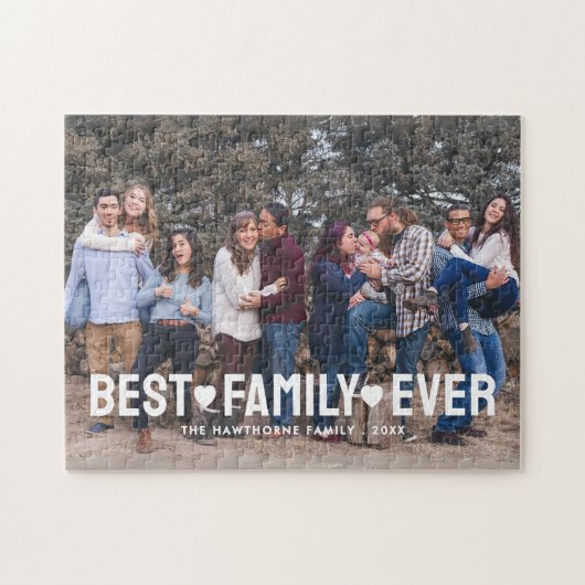 Stijlvolle familiefoto beste familie ooit legpuzzel (Horizontaal)