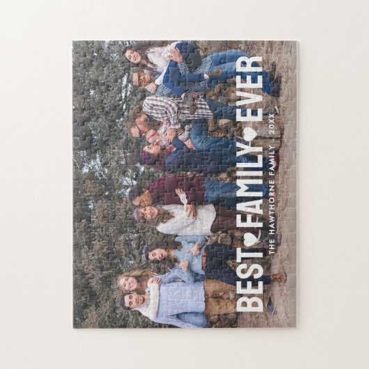 Stijlvolle familiefoto beste familie ooit legpuzzel (Verticaal)
