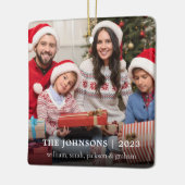 Stijlvolle familiefoto Kerstmis Keramisch Ornament (Links)