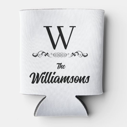 Stijlvolle familienaam Monogram Blikjeskoeler (Voorkant)