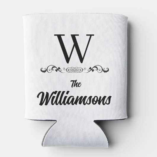 Stijlvolle familienaam Monogram Blikjeskoeler (Achterkant)