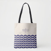 Stijlvolle familievakantie marinierblauwe tropisch tote bag (Voorkant)