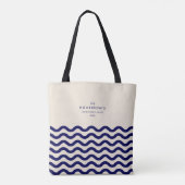 Stijlvolle familievakantie marinierblauwe tropisch tote bag (Achterkant)