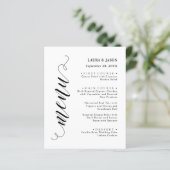 Stijlvolle Fancy Script Wedding Menu Kaart voor Bo (Staand voorkant)