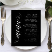 Stijlvolle Fancy Script Wedding Menu Kaart voor Bo