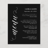 Stijlvolle Fancy Script Wedding Menu Kaart voor Bo (Voorkant)
