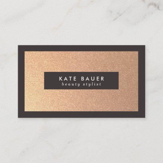 Stijlvolle Faux Copper Beauty en Mode Visitekaartje (Voorkant)