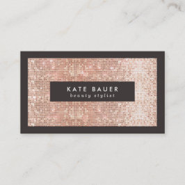 Stijlvolle Faux Copper Sequin Beauty en Mode Visitekaartje