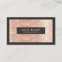 Stijlvolle Faux Copper Sequin Beauty en Mode Visitekaartje