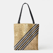 Stijlvolle faux Crystal en Gold glitter Persoonlij Tote Bag (Achterkant)