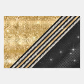 Stijlvolle faux Crystal Gold en zwarte glitter Inpakpapier Vel (Voorkant 2)