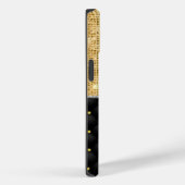 Stijlvolle faux Crystal Gold zwarte diamantmonogra Case-Mate iPhone Case (Achterkant / Rechts)