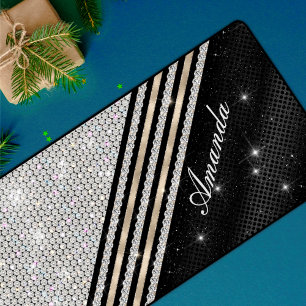 Stijlvolle faux Crystal Silver en zwart, persoonli Bureaumat