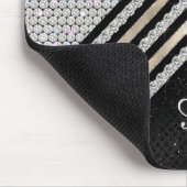 Stijlvolle faux Crystal Silver en zwart, persoonli Muismat (Hoek)