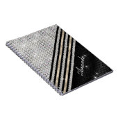 Stijlvolle faux Crystal Silver en zwart, persoonli Notitieboek (Rechterzijde)