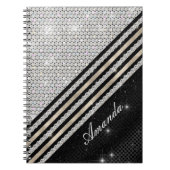 Stijlvolle faux Crystal Silver en zwart, persoonli Notitieboek (Voorkant)