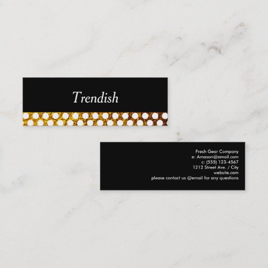 Stijlvolle Faux Gold Flake met pooldots Mini Visitekaartje (Voorkant / Achterkant)