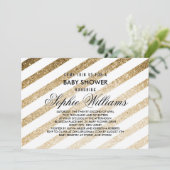 Stijlvolle Faux Gold Glitter Baby shower Invitatio Kaart (Staand voorkant)