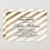 Stijlvolle Faux Gold Glitter Baby shower Invitatio Kaart (Voorkant / Achterkant)