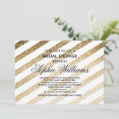 Stijlvolle Faux Gold Glitter Bridal Shower-uitnodi Kaart (Staand voorkant)