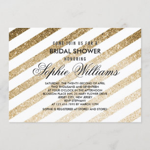 Stijlvolle Faux Gold Glitter Bridal Shower-uitnodi Kaart